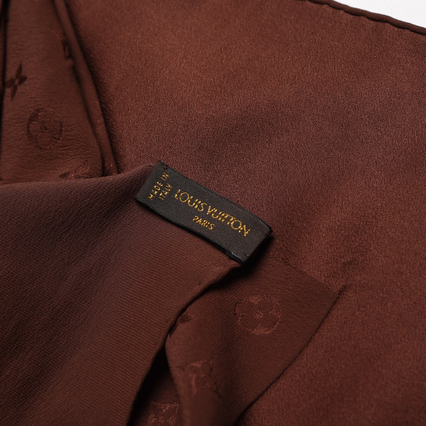 Silk Monogram Monaco Scarf Brown