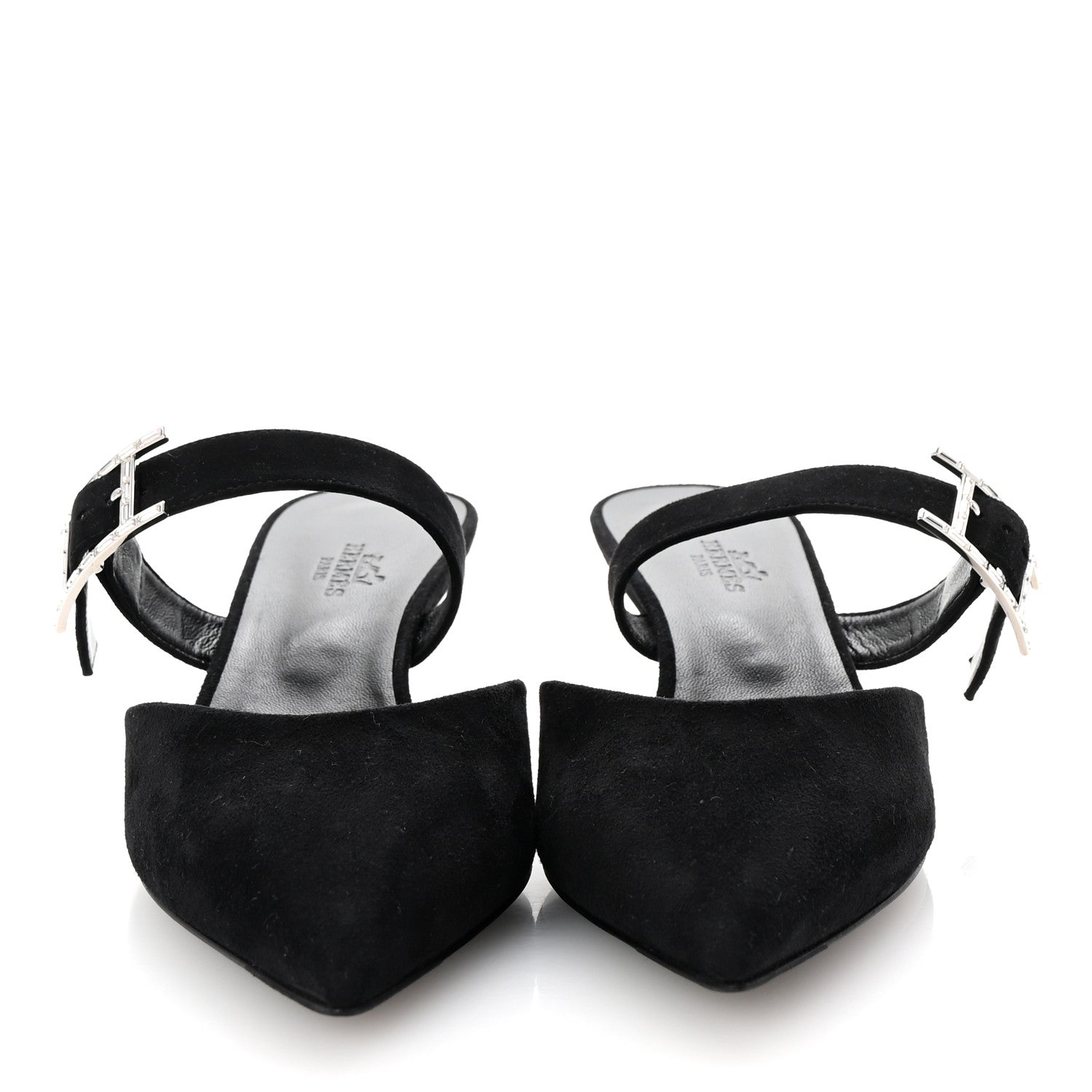 Hermes Suede Goatskin Blink Mules 37 Black 3 of 10