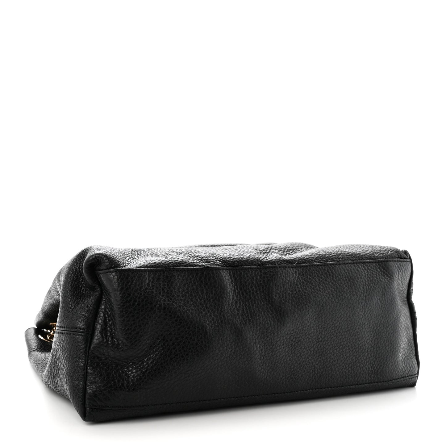 Pebbled Calfskin Medium Soho Chain Shoulder Bag Black
