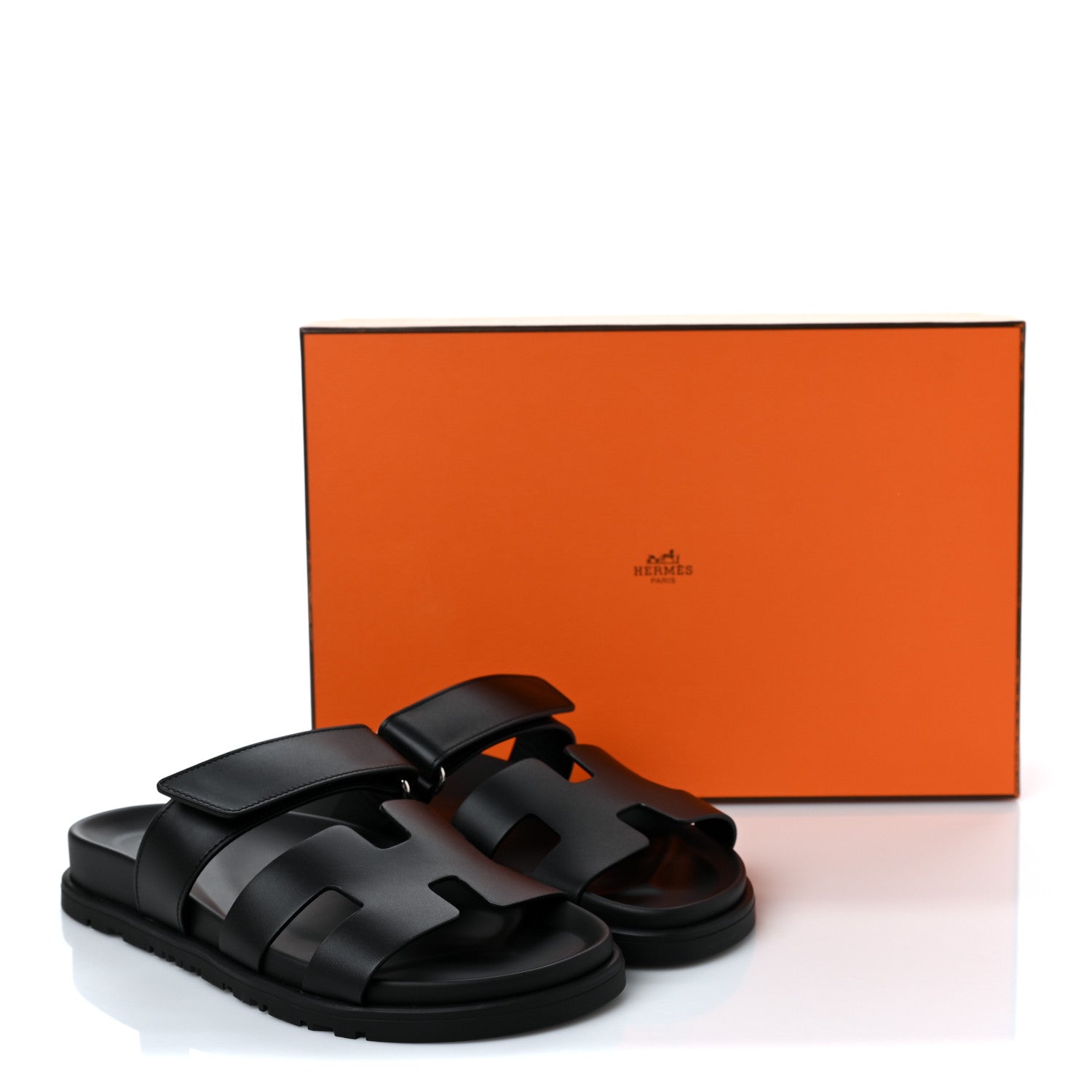 Hermes Calfskin Womens Chypre Sandals 35 Black 9 of 9