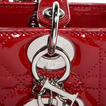 Christian Dior Patent Cannage Medium Lady Dior Red 11 of 12
