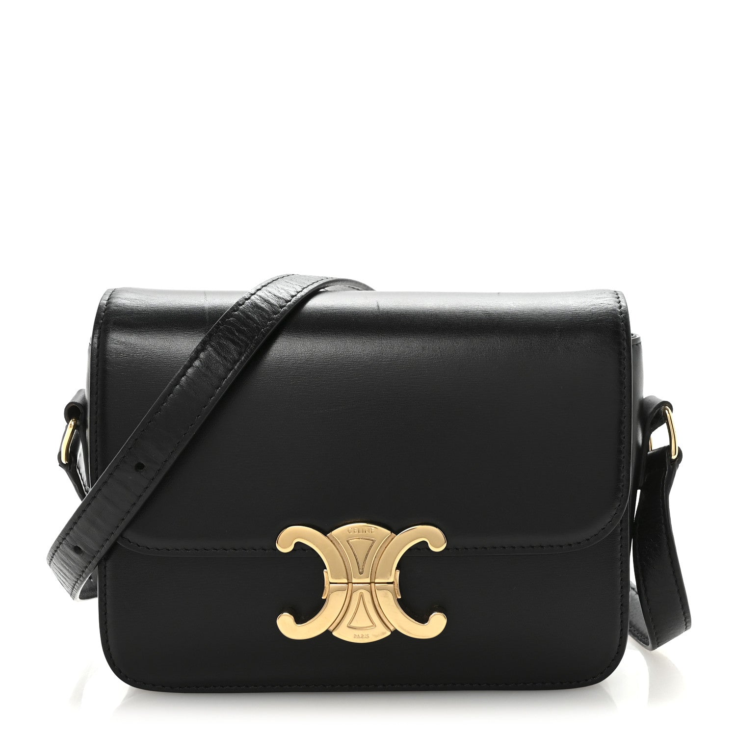 Celine Shiny Calfskin Teen Triomphe Black 1 of 10