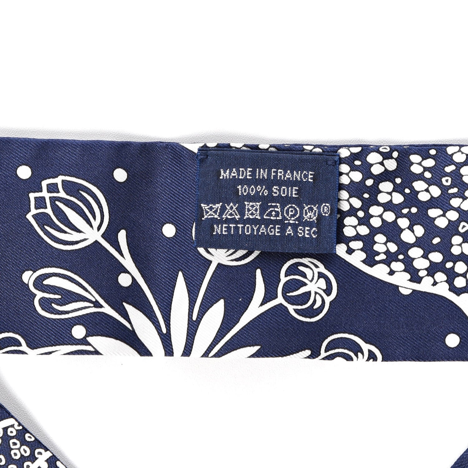 Hermes Silk Les Leopards Twilly Marine White 3 of 4