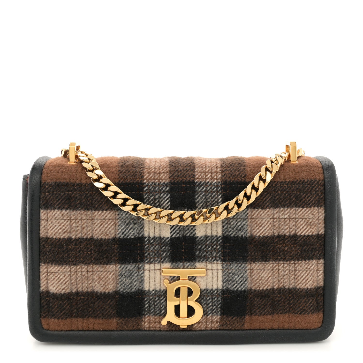 Burberry Check Cashmere Small Lola Bag Black 1 of 12