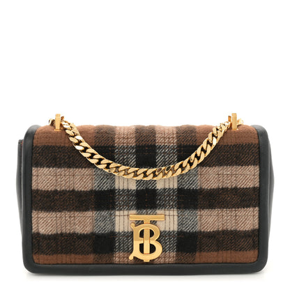 Burberry Check Cashmere Small Lola Bag Black 1 of 12
