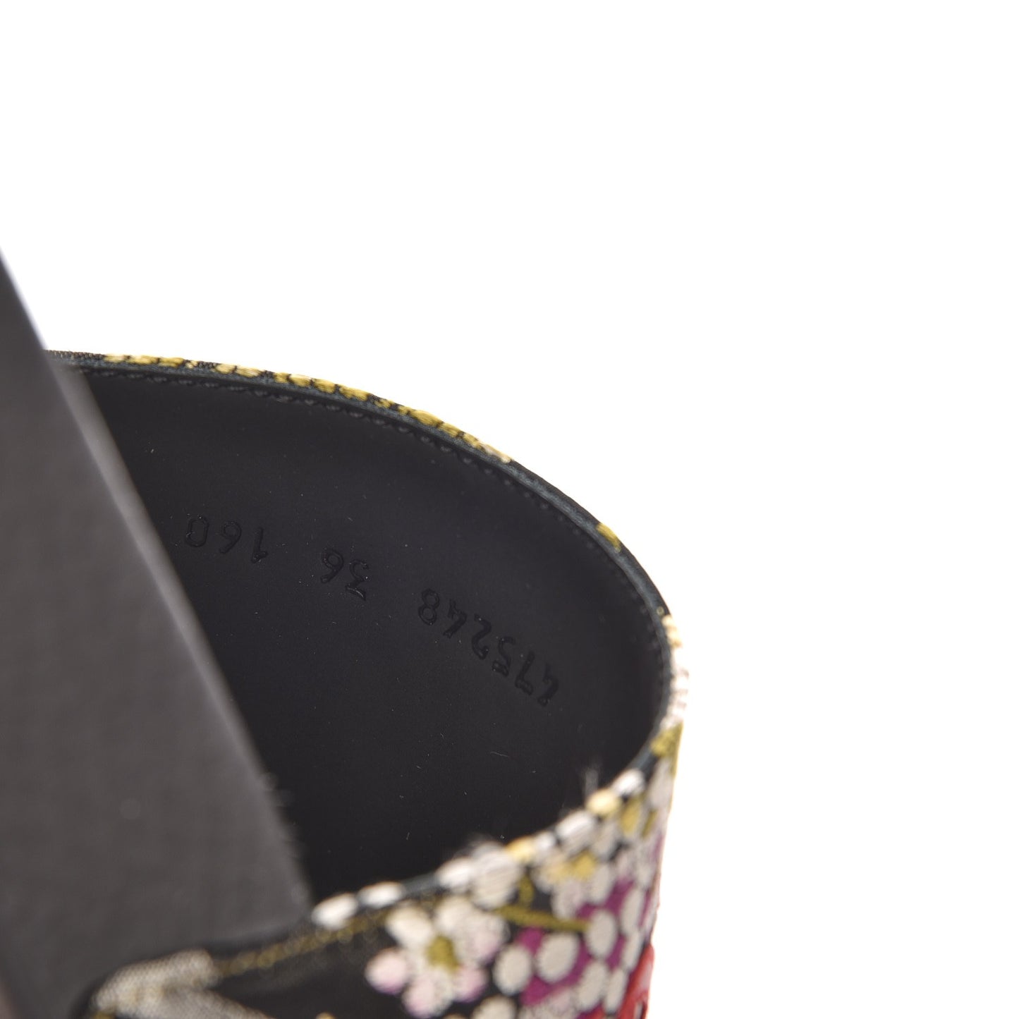 Jacquard Floral Blind for Love Slide Sandals 36 Black Multicolor