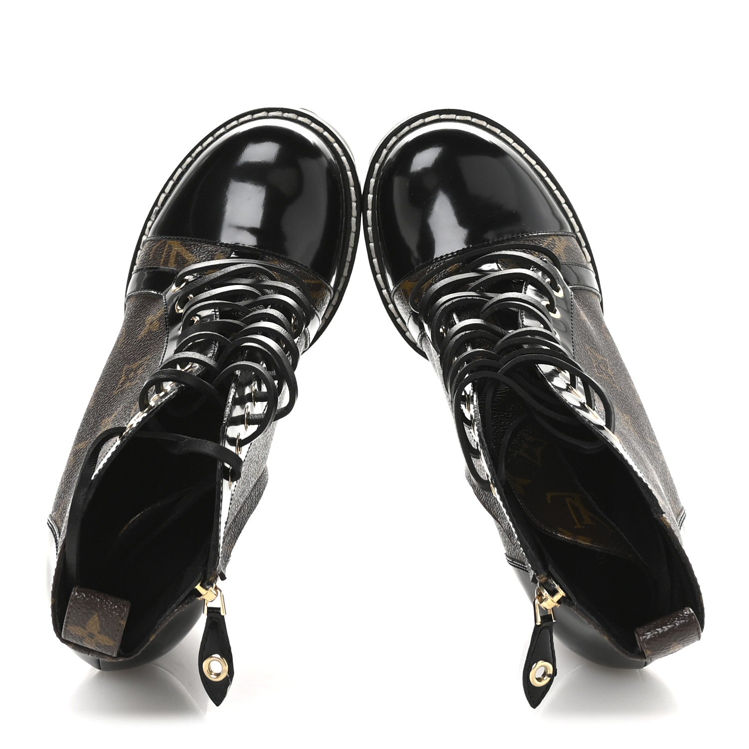 Louis Vuitton Patent Calfskin Monogram Star Trail Ankle Boots 40 Black 2 of 8