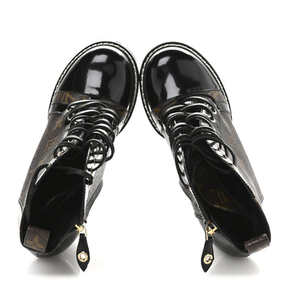 Louis Vuitton Patent Calfskin Monogram Star Trail Ankle Boots 40 Black 2 of 8