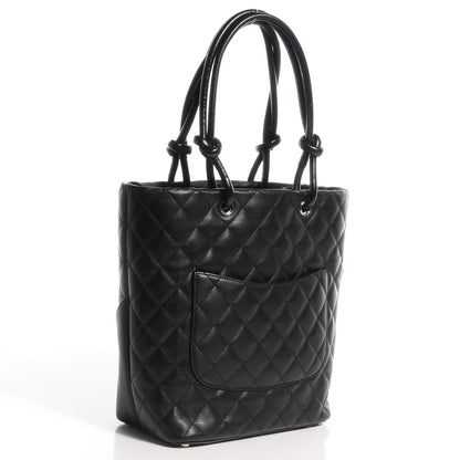 Chanel Calfskin Quilted Medium Cambon Tote Black White 3 of 7