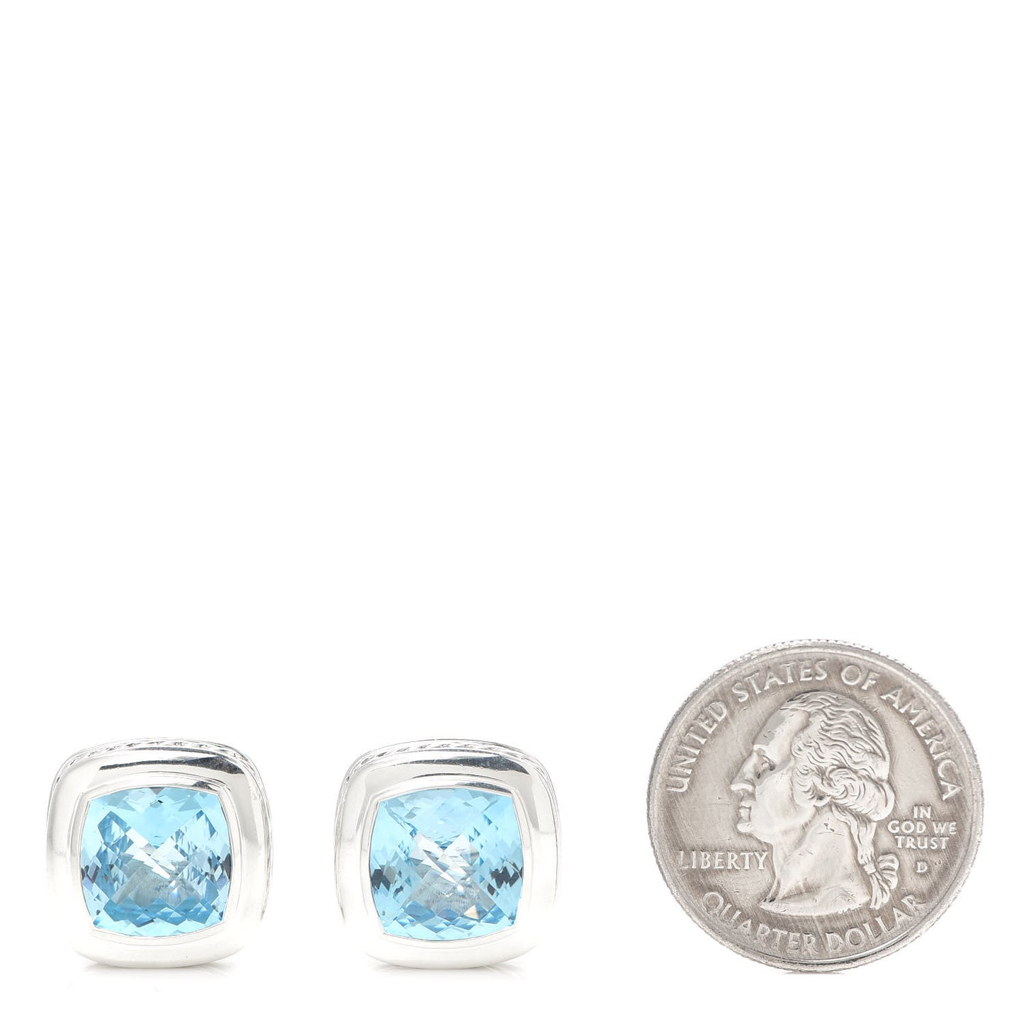 Sterling Silver Blue Topaz 11mm Albion Earrings