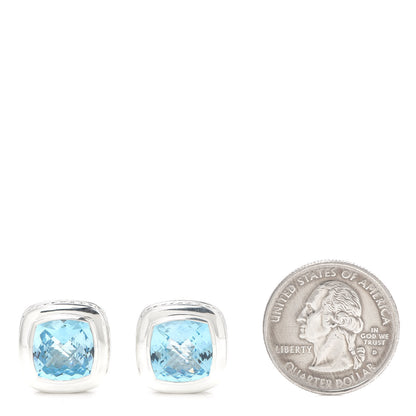 David Yurman Sterling Silver Blue Topaz 11mm Albion Earrings 2 of 4