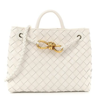 Bottega Veneta Nappa Intrecciato Small Andiamo Shoulder Bag White 1 of 10
