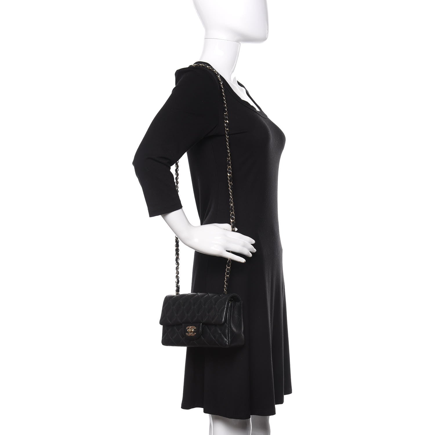 Chanel Lambskin Quilted Mini Rectangular Flap Black 2 of 12
