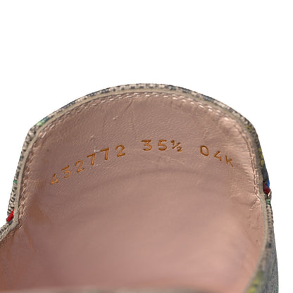 Gucci GG Supreme Monogram Flora Womens Princetown Slippers 35 Beige Ebony Multicolor Rosso 8 of 8