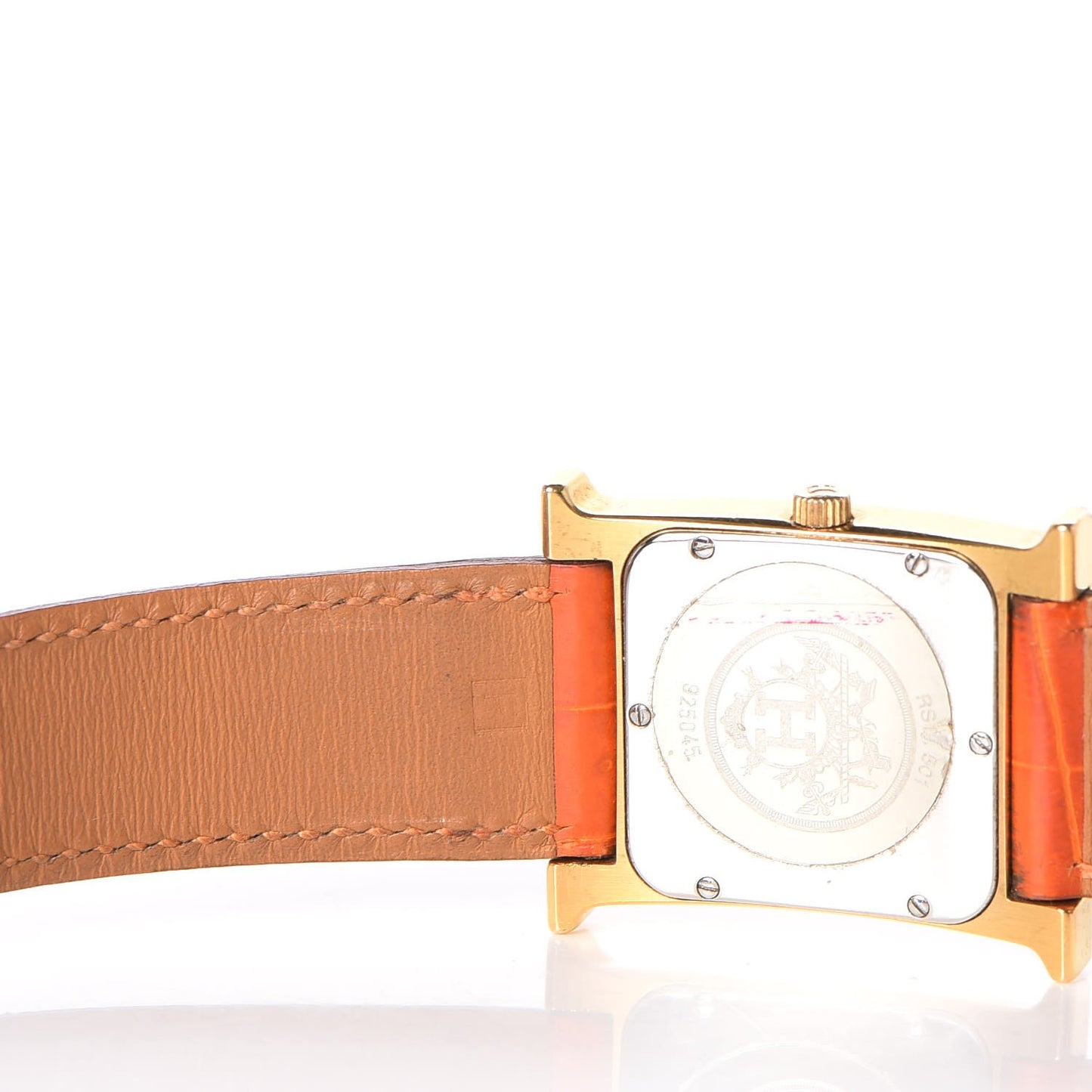 Stainless Steel Alligator 26mm Heure H Hour Quartz Watch Orange