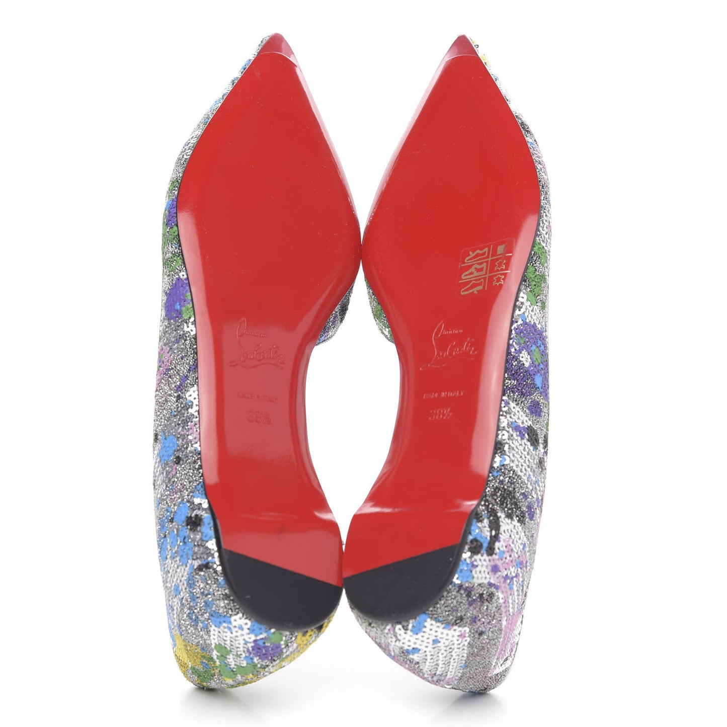 Paillette Splash Iriza Flats 38.5 Silver Multicolor