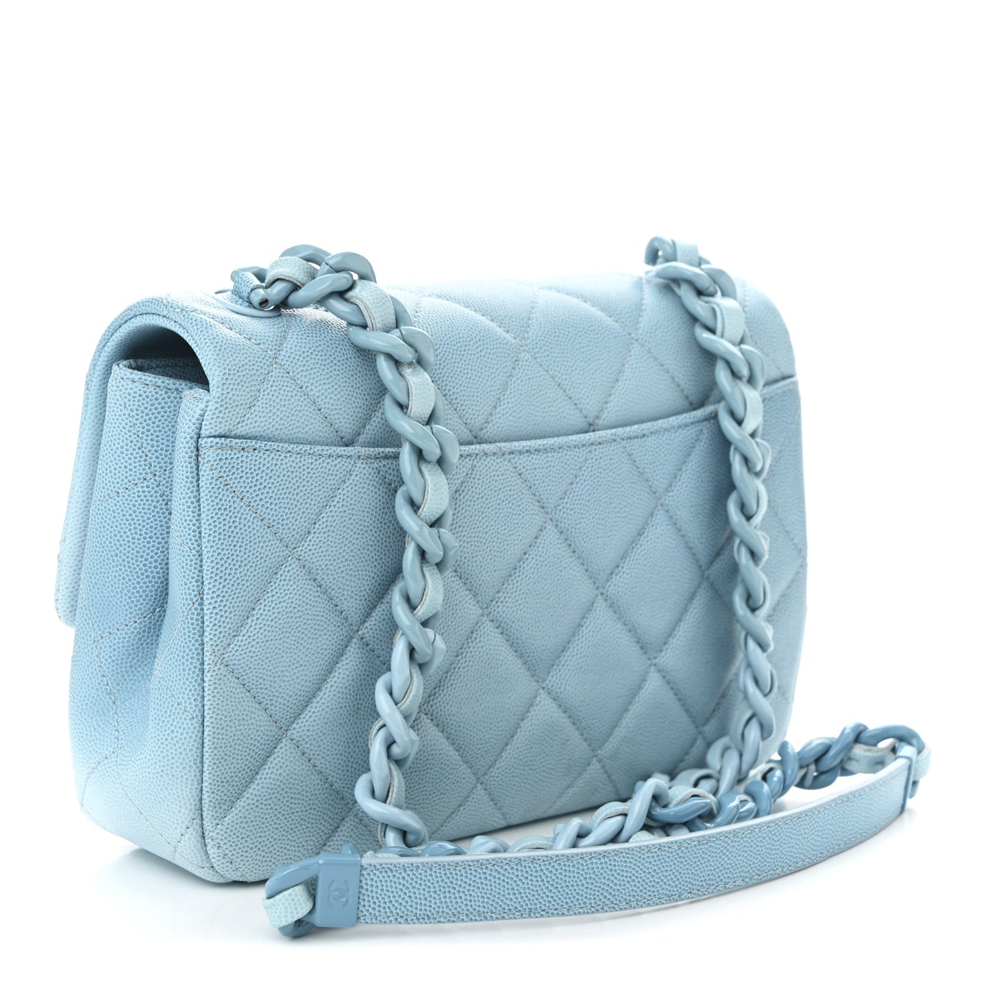 Shaded Caviar Quilted My Everything Flap Light Blue