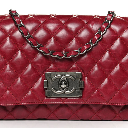 Chanel Glazed Calfskin Quilted Soft Boy Flap Red 8 of 10