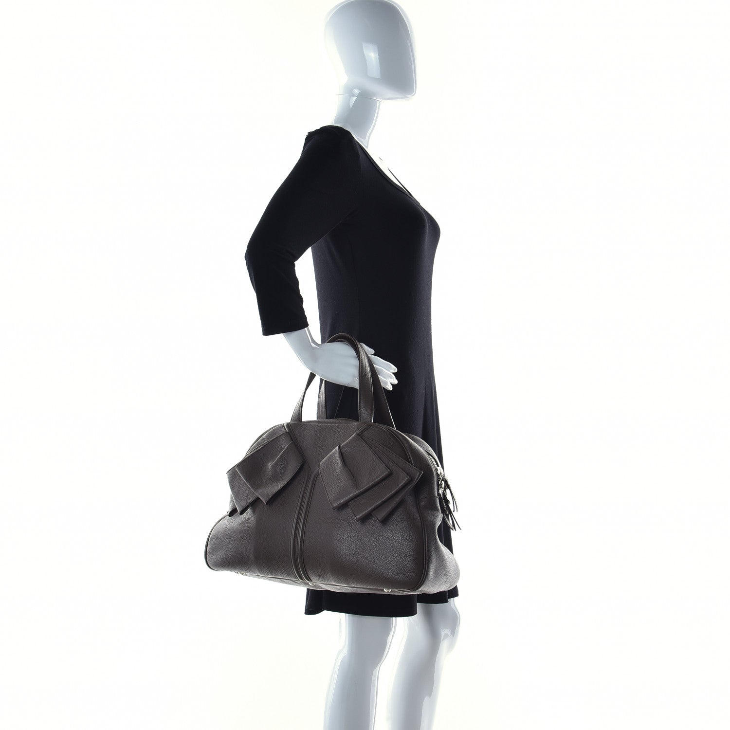 Saint Laurent Calfskin Large Y Bow Tote Taupe 3 of 12