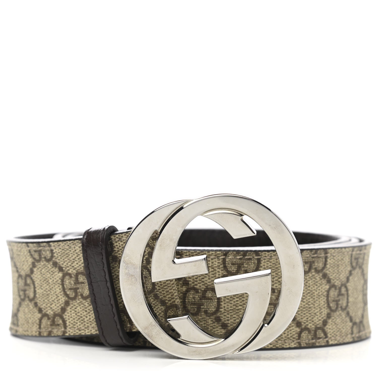 Gucci GG Supreme Monogram Interlocking G Belt 120 48 Dark Brown 1 of 5