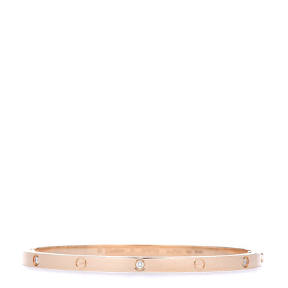 Cartier 18K Yellow Gold 6 Diamond Small LOVE Bracelet 17 1 of 6