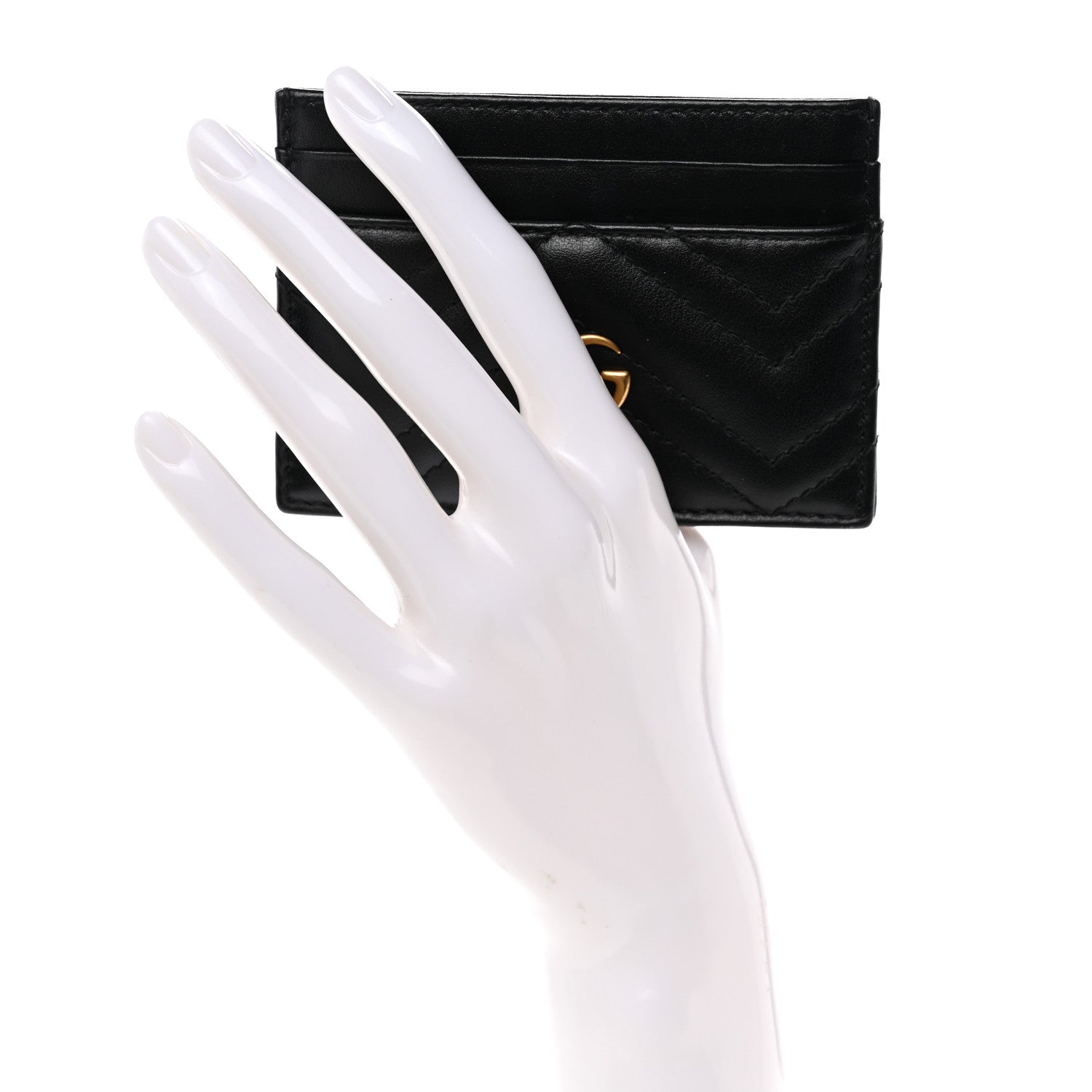 Gucci Calfskin Matelasse GG Marmont Card Holder Black 2 of 7