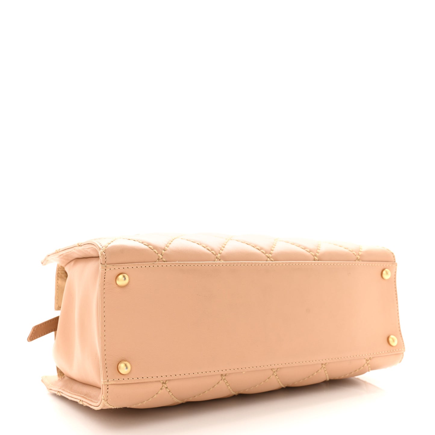 Calfskin Wild Stitch Small Tote Beige