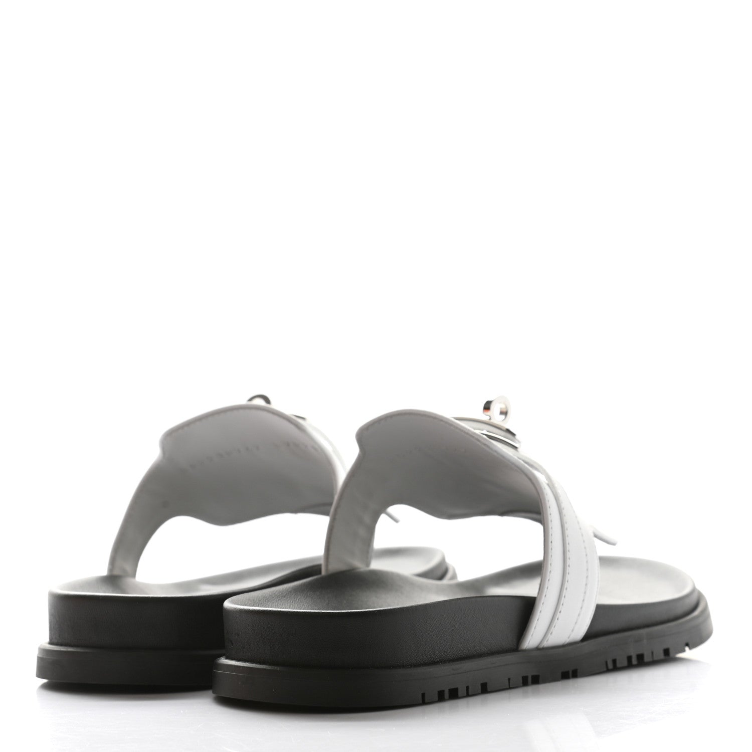 Hermes Calfskin Womens Empire Sandals 37 White 4 of 9