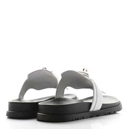 Hermes Calfskin Womens Empire Sandals 37 White 4 of 9