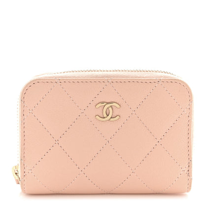 Chanel Caviar Quilted Zip Around Coin Purse Light Pink 1 of 10