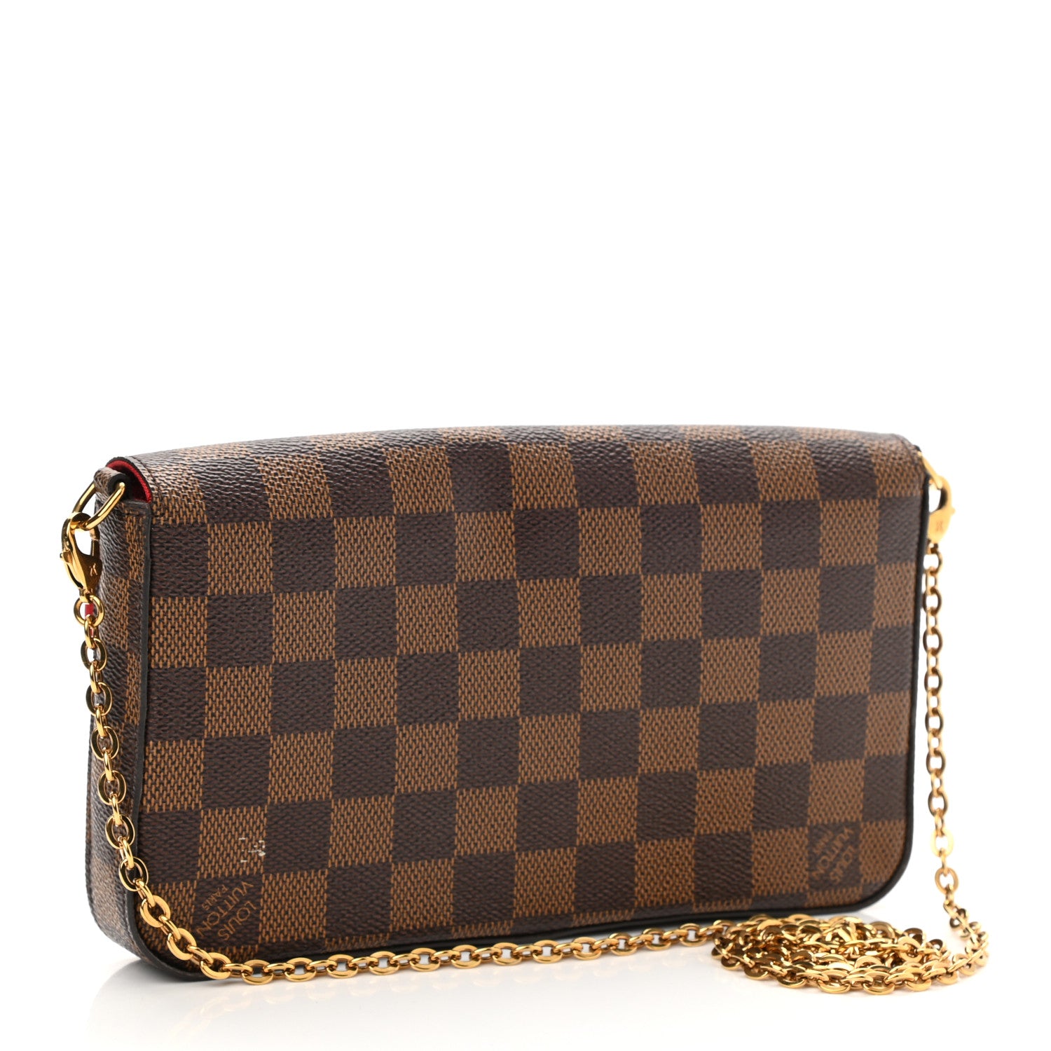 Louis Vuitton Damier Ebene Pochette Felicie Chain Wallet 3 of 10
