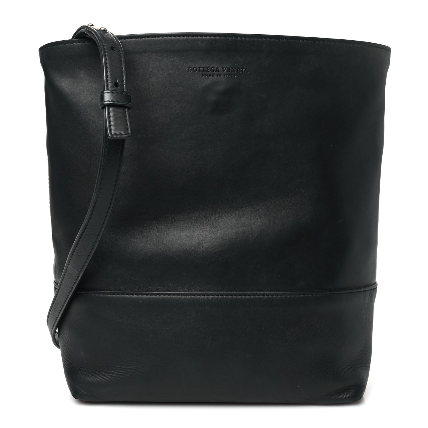 Smooth Matte Calfskin Bucket Bag Black