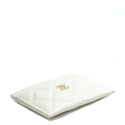 Chanel Caviar Quilted Card Holder White 3 of 7