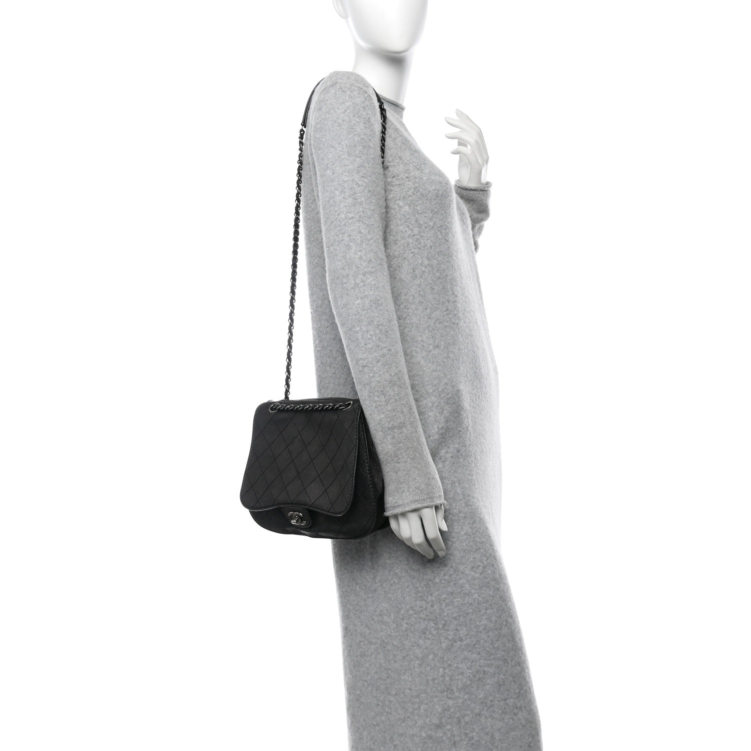 Chanel Calfskin Coco Twin Large Flap Black 2 of 12