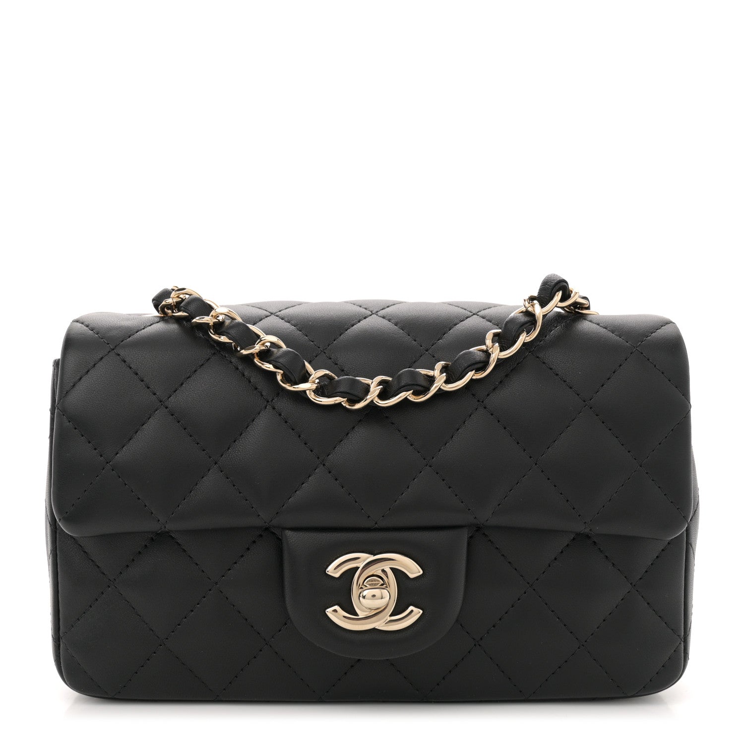 Chanel Lambskin Quilted Mini Rectangular Flap Black 1 of 10
