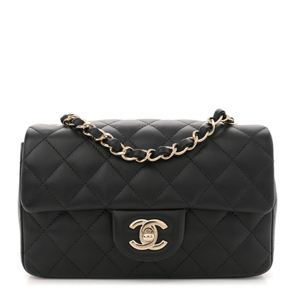 Chanel Lambskin Quilted Mini Rectangular Flap Black 1 of 10