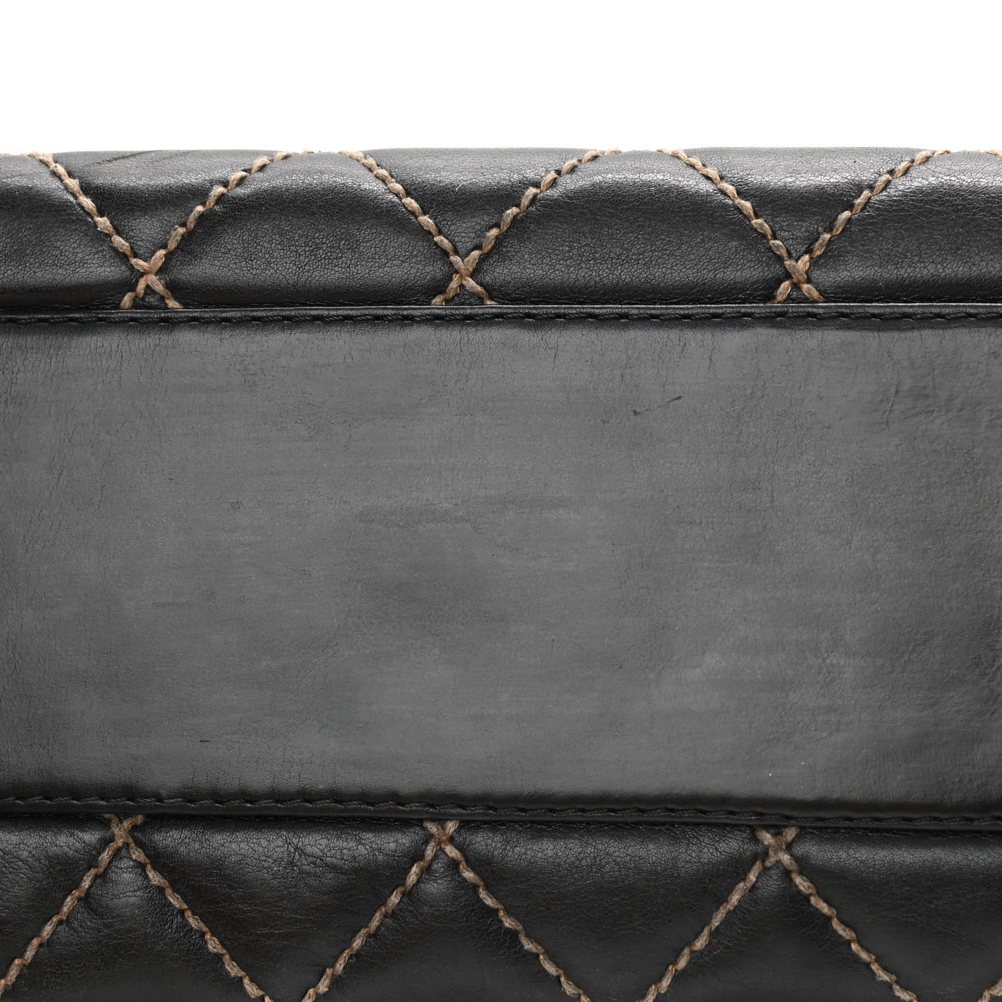 Calfskin Contrast Stitch Surpique Bowler Dark Brown