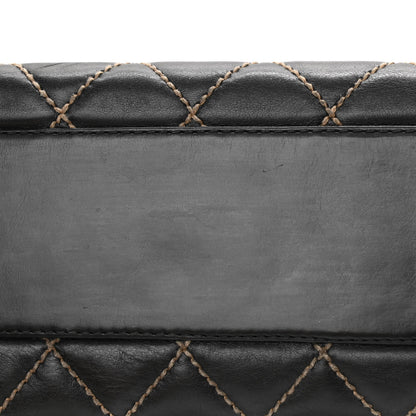 Chanel Calfskin Contrast Stitch Surpique Bowler Dark Brown 16 of 17