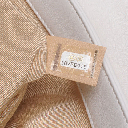 Chanel Calfskin CC Crown Medium Flap White 8 of 9