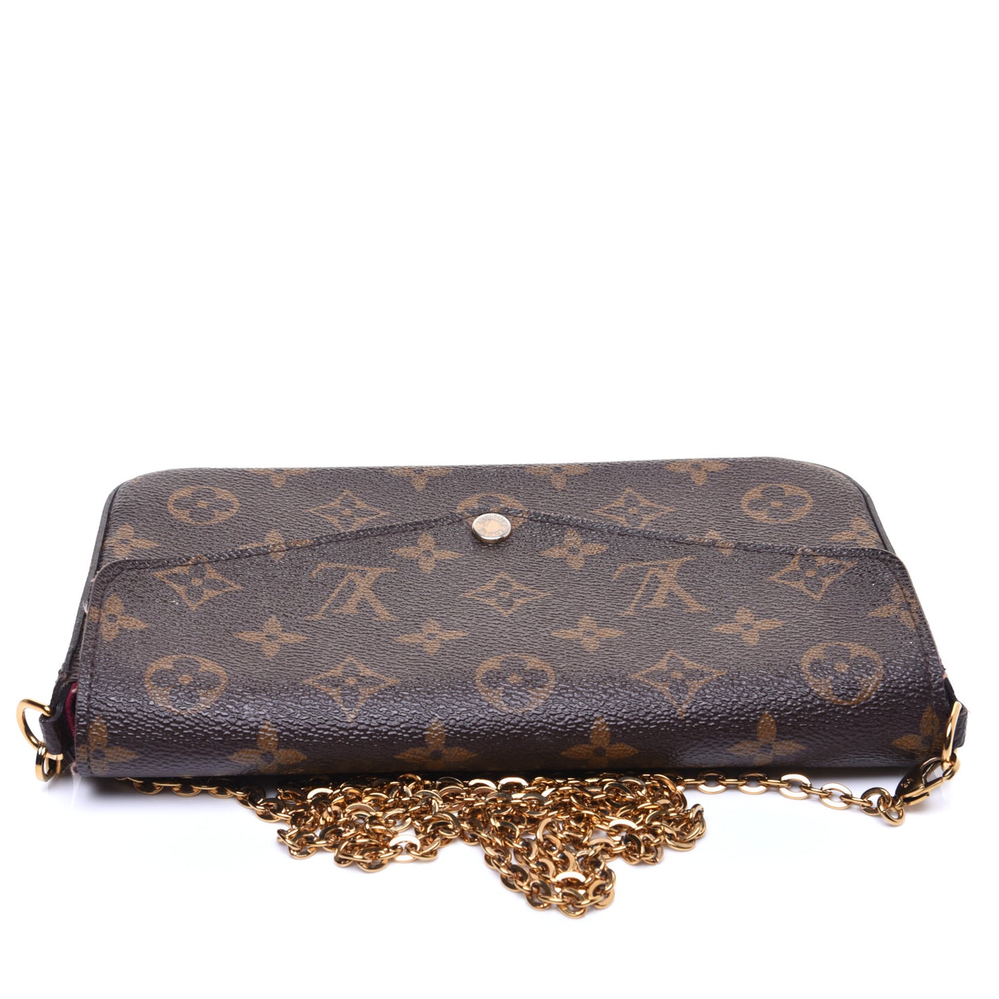 Monogram Pochette Felicie Chain Wallet Fuchsia