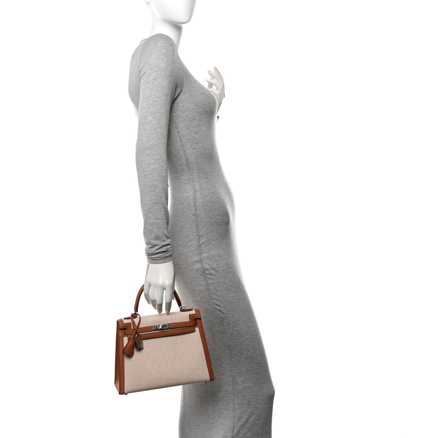 Hermes Toile H Swift Kelly Sellier 25 Ecru Gold 2 of 12
