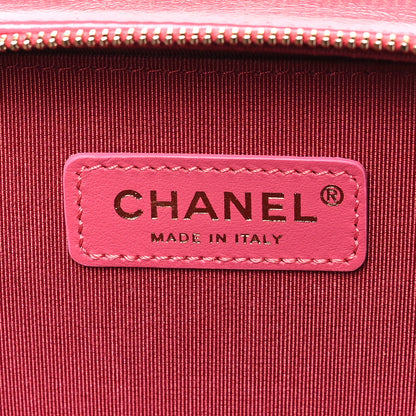 Chanel Crumpled Calfskin Quilted Mini Get Round Top Handle Vanity Case Pink 7 of 11