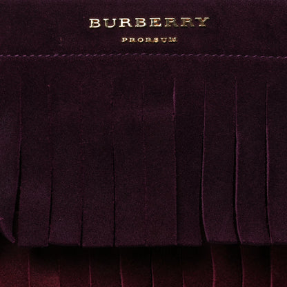 Burberry Prorsum Suede Fringe Bucket Bag Elderberry 6 of 9