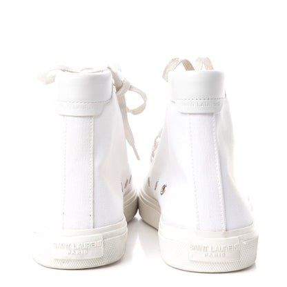 Saint Laurent Canvas Womens Malibu High Top Sneakers 38 Optic White 7 of 11