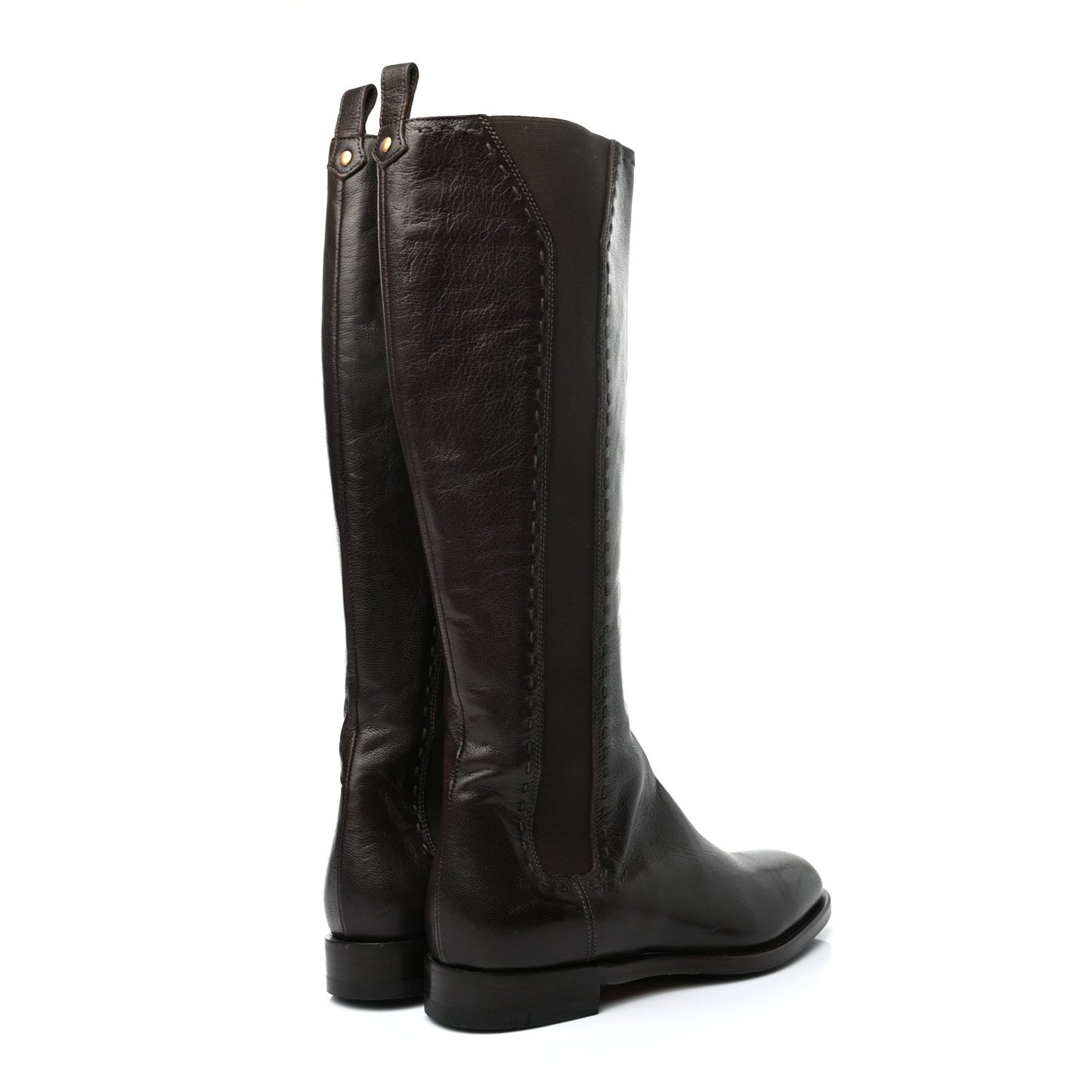 Calfskin Knee High Boots 36.5 Chocolate