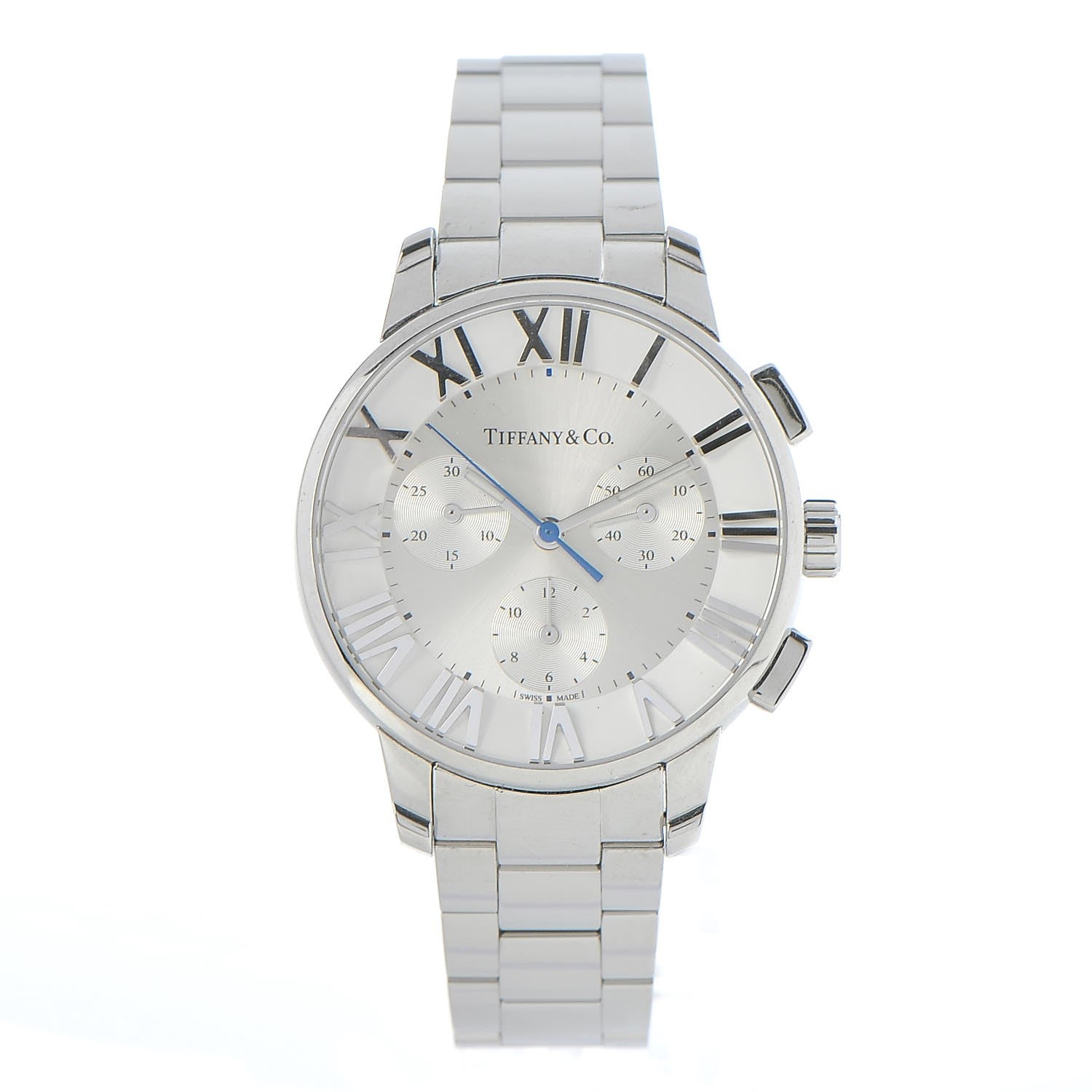 Tiffany Stainless Steel 36mm Atlas Dome Chronograph Quartz Watch 8 of 14