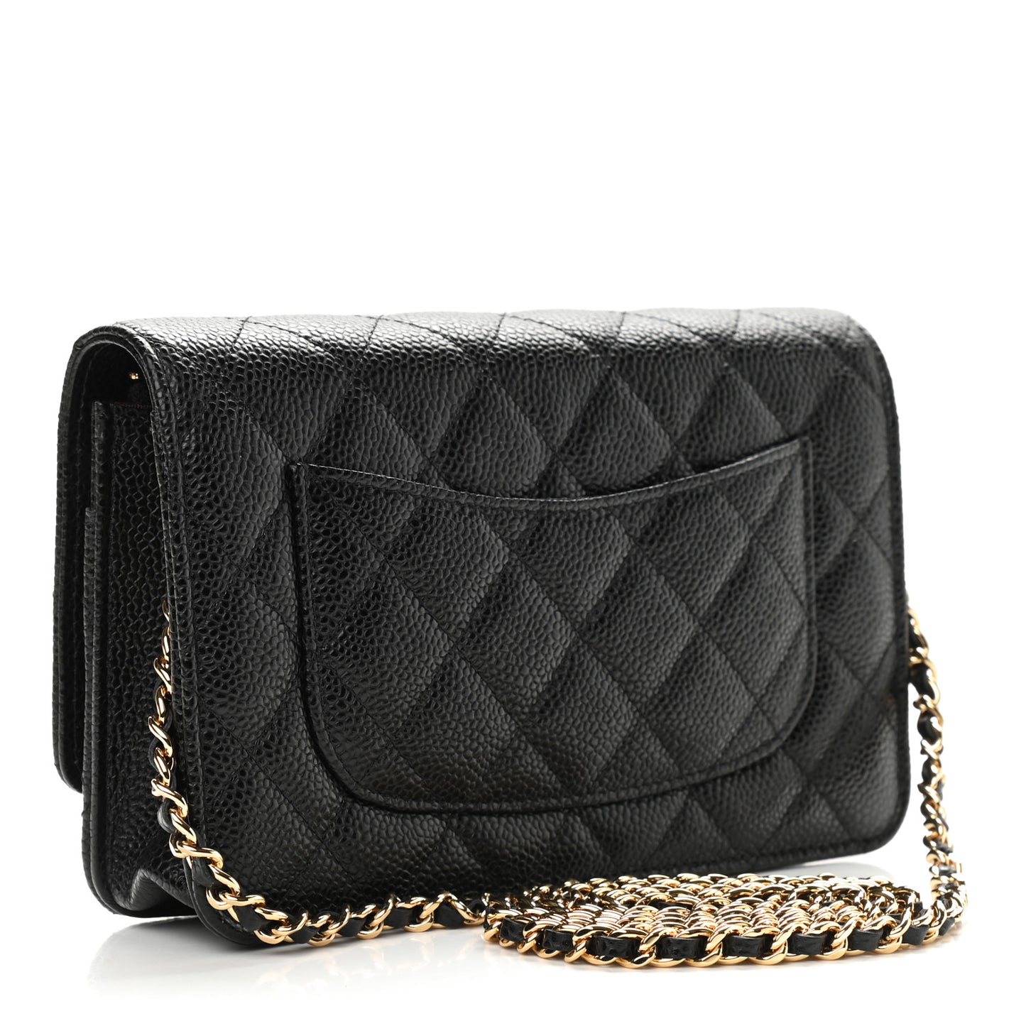 Caviar Quilted Wallet On Chain WOC Black