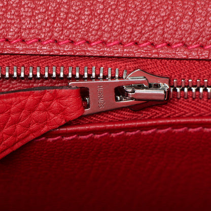 Hermes Taurillon Clemence Horseshoe Birkin 35 Rouge Casaque 21 of 24