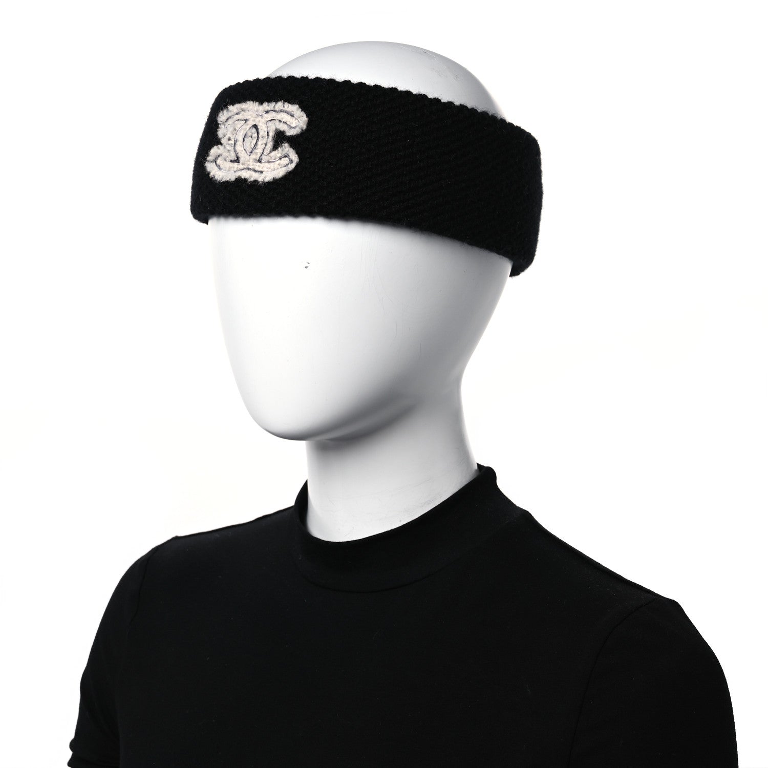 Chanel Cashmere CC Headband Black 2 of 7
