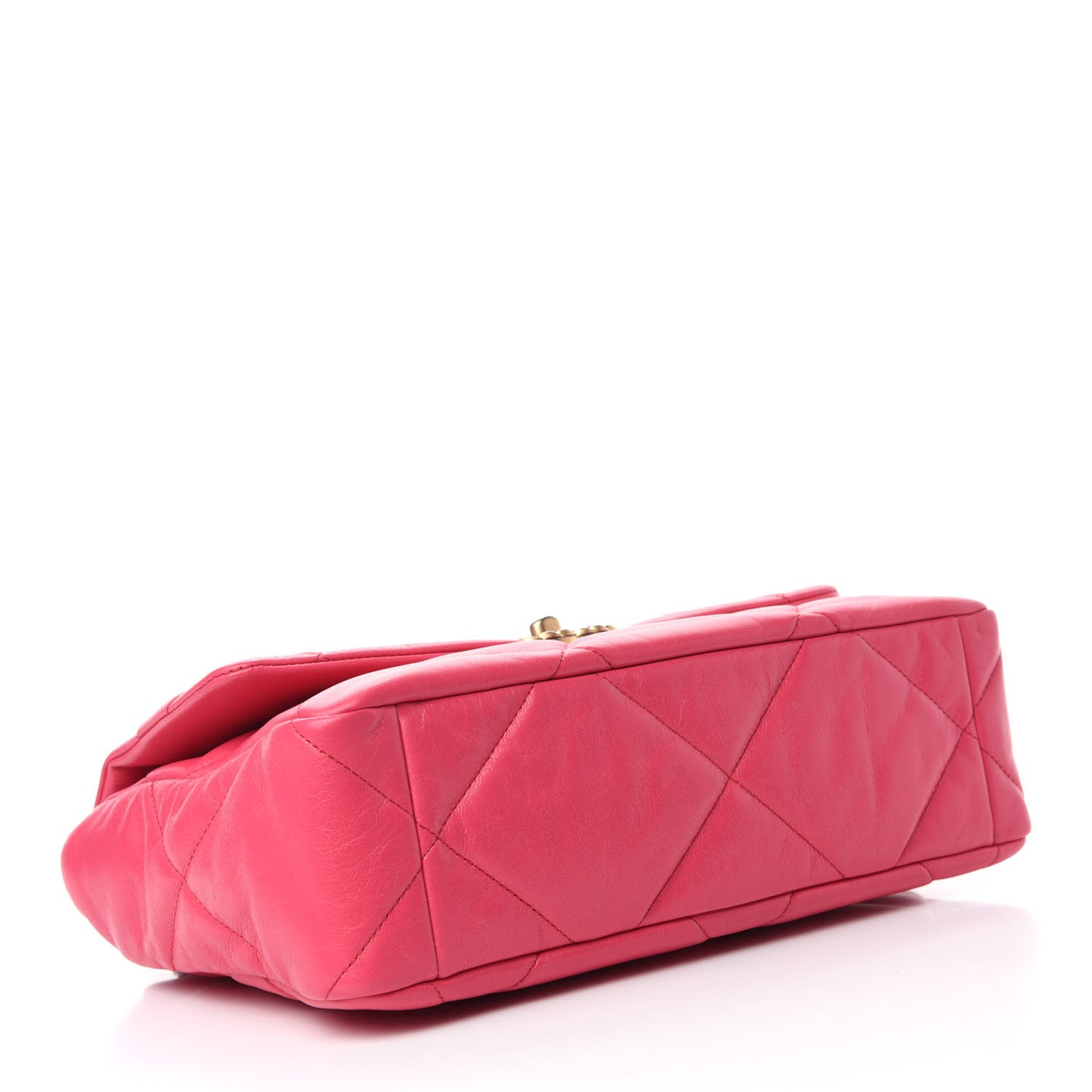 Goatskin Quilted Large Chanel 19 Flap Dark Pink
